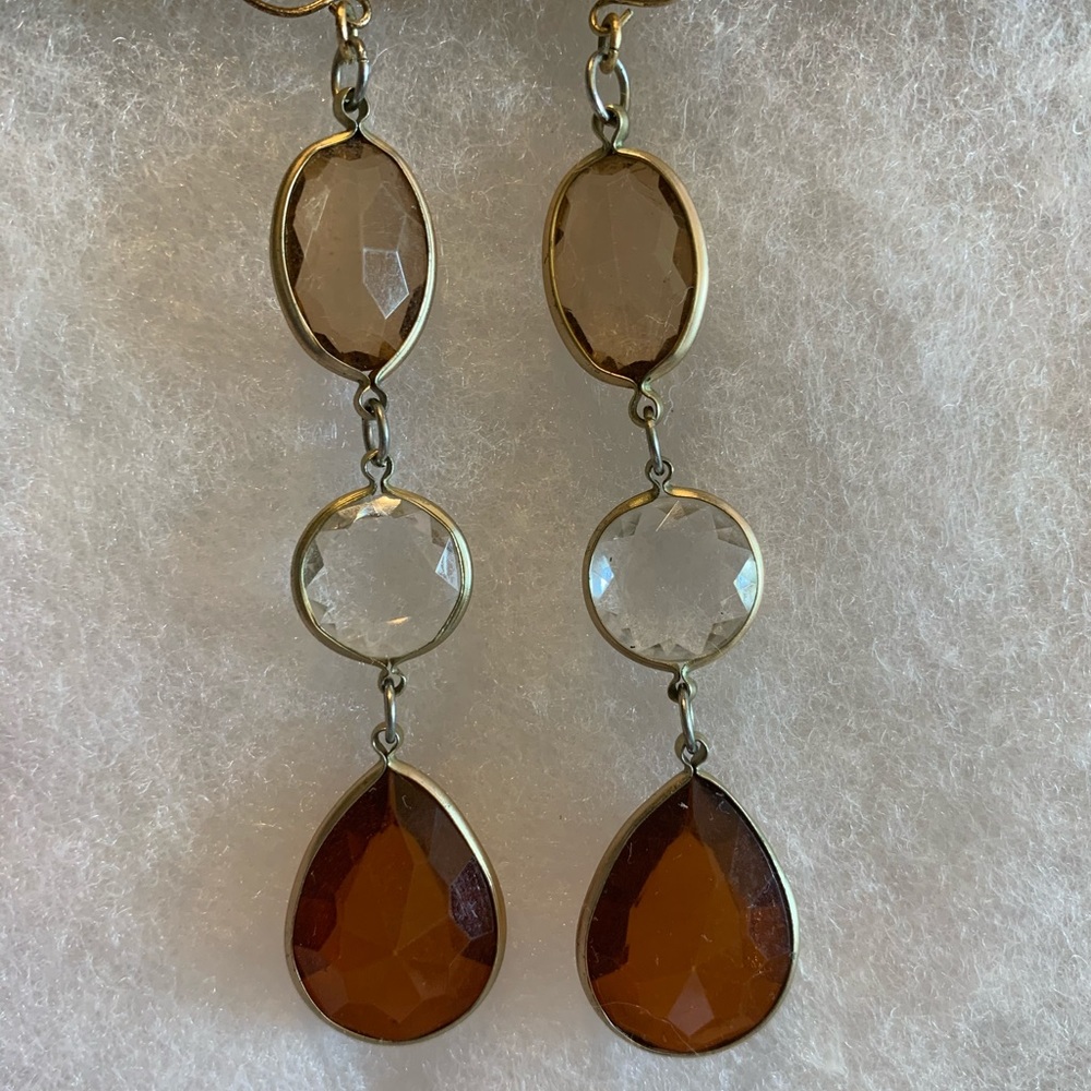 Bundle of gold dangle earrings